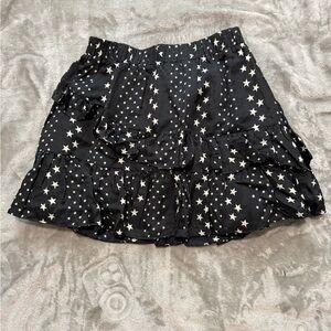 LoveShackFancy Black Star Ruffle Mini Skirt